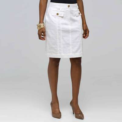 Straight Skirt, White, medium