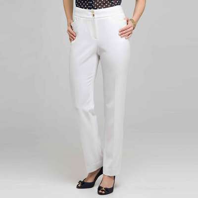 Straight Leg Pant, White, medium