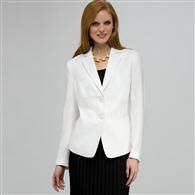 Two Button Notch Collar Jacket., White, medium