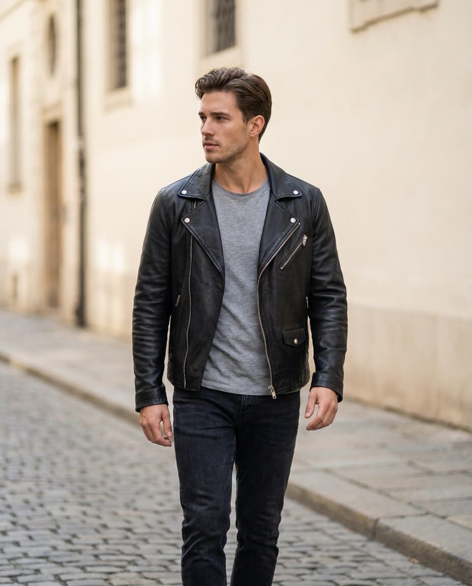 Motorcycle Jacket, Black, medium