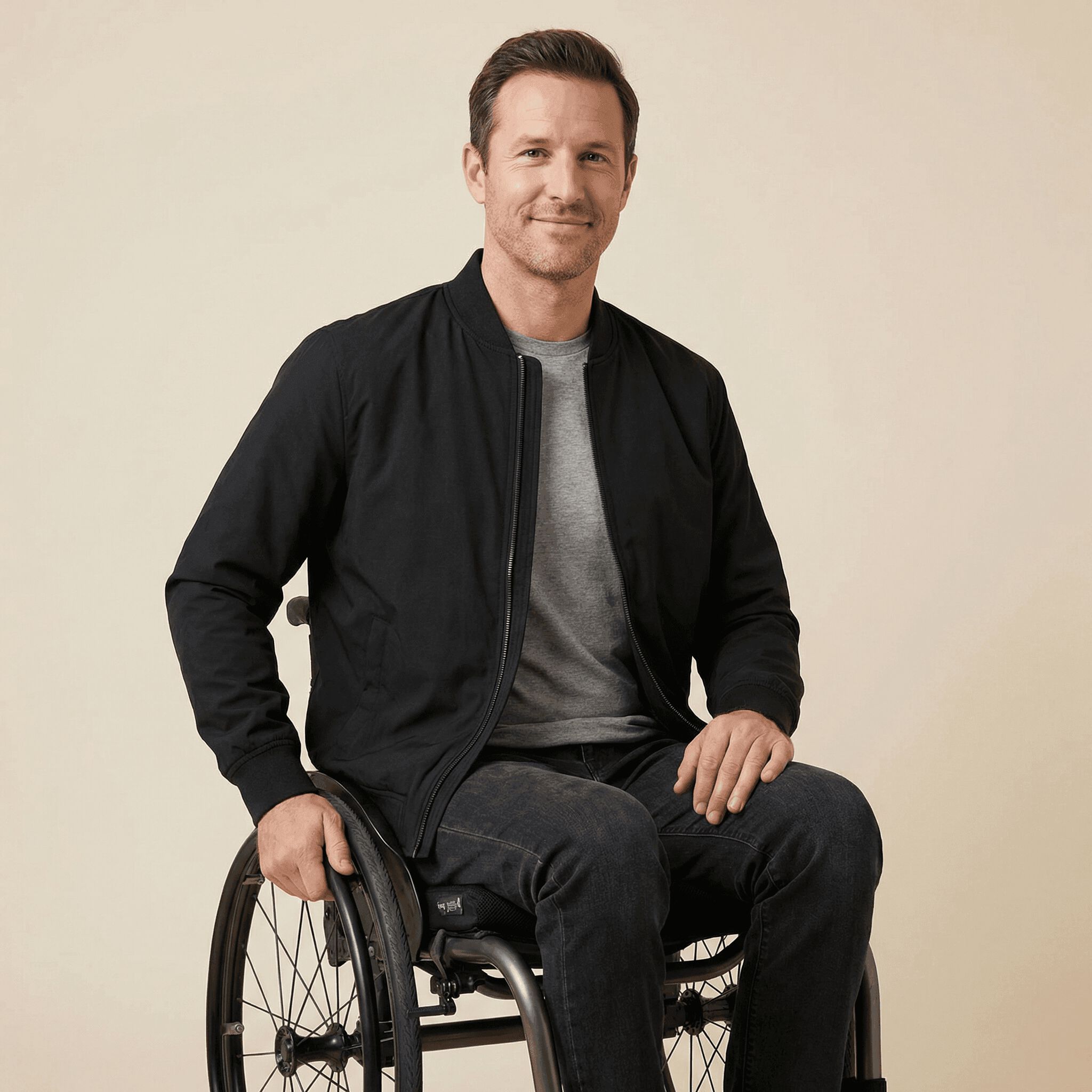 Bomber Jacket, Black, medium