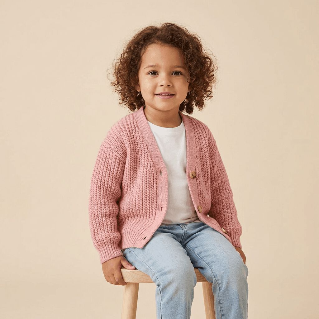 Girls Cardigan, Pink, medium