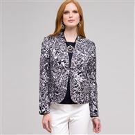 Flat Front Open Jacket, Ink Multi, medium