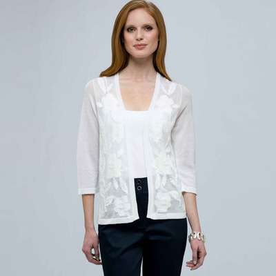 Open Cardigan., White, medium
