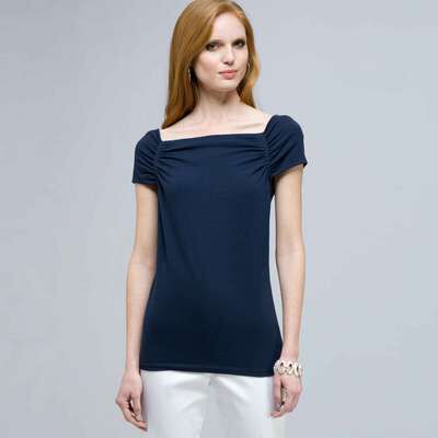 Square Neck Top, Admiral Navy, medium