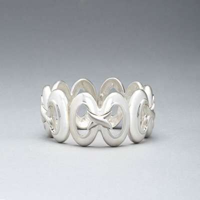 Infinity Stretch Worn Silver Bracelet, Silver, medium