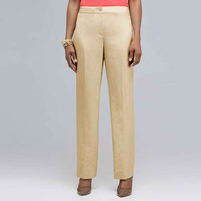 Washable Linen Slim Pant, Reed, medium